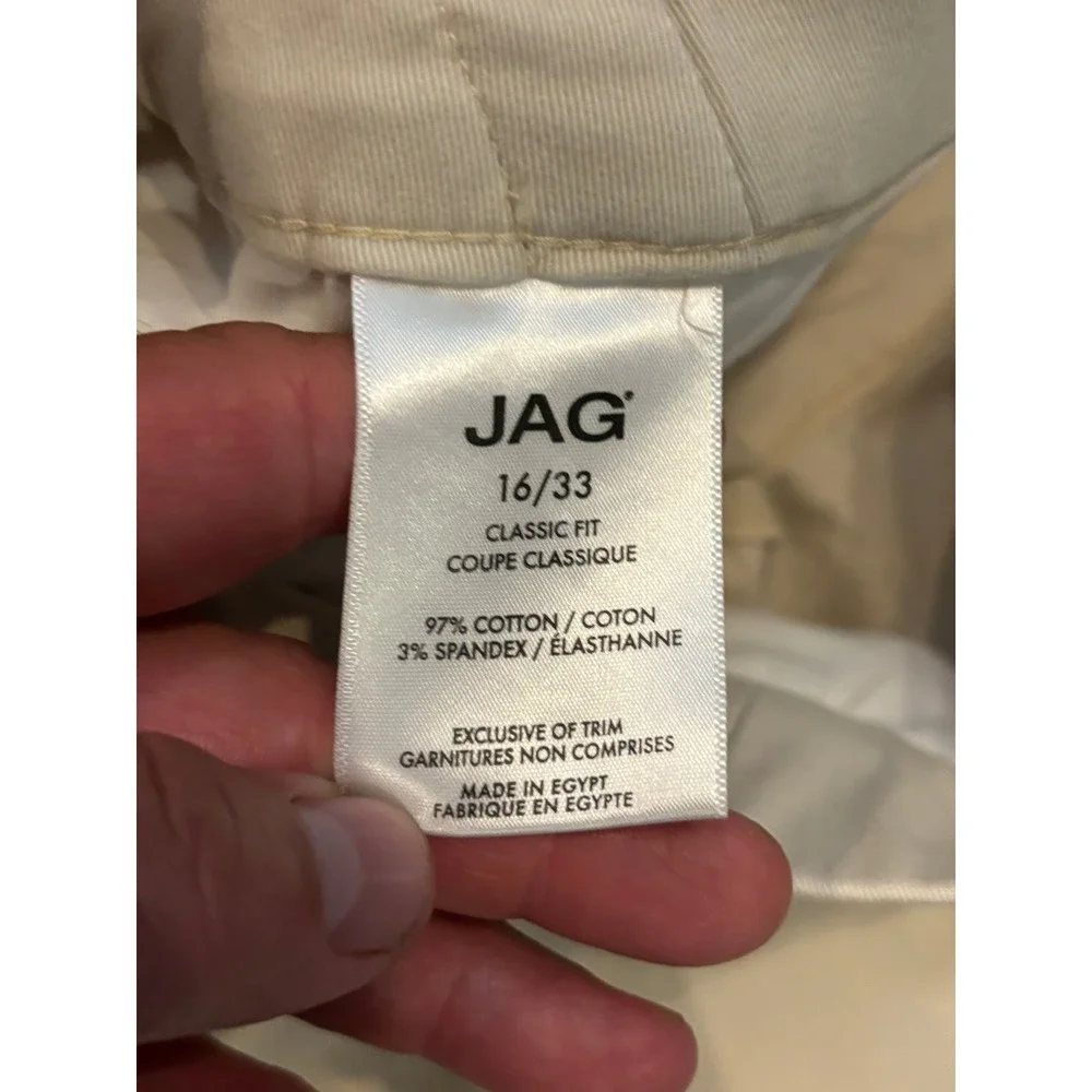 Jag Jeans Womens 16 Khaki Tan Pull On Bermuda Shorts Classic Fit Cotton Stretch